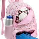 TRAILKICKER Basketball Bag Backpack for Women with Ball & Shoe Compartment, Lightweight Breathable Soccer Ball Backpack for Volleyball, Football, Sports, Travel, Gym (X-Large, Pink Mosaic)