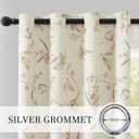 ChrisDowa Beige 100% Blackout Floral Curtains 63 Inches Long 2 Panels for Bedroom Living Room Brown Flower Patterned Room Darkening Thermal Insulated Soundproof Grommet Window Treatments Drapes,52X63