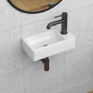 Wall Mount Bathroom Sink 18"x 10" Floating Bathroom Vessel Sink