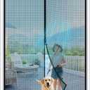 MAGZO Magnetic Screen Door Fit Door Size 72 x 84 Inch, Screen Size 74" x 85" Heavy Duty Magnet Curtain for Sliding Entrance Black
