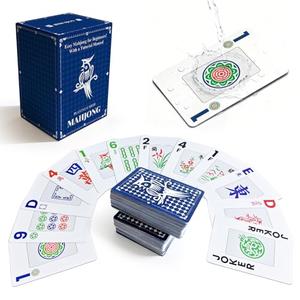 JIHUIJOY 166-Pcs Mahjong Playing Cards - Waterproof & Non-Slip PVC Material, Large Font for Easy Reading, Durable & Portable, Ideal for Beginners & Elderly, Perfect for Travel, Camping,Family Games