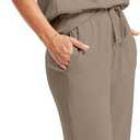 WIHOLL Two Piece Set for Women Summer Outfits Vacation Lounge Sets Round Neck Matching Sets Wide Leg Crop Pants (Beige, XL)