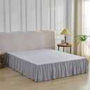 Bed Skirt Queen Size Ruffled Bed Skirt with Split Corners, Queen Bed Skirts 12 Inch Drop, Queen Size Bed Skirting with Platform, 12'' Queen, Silver Gray