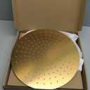 Gold Rain Shower Head, 16 Inch High Pressure Shower Head, 304 Stainless Steel Ceiling Mount Extra Large Waterfall Top Showerhead, Brushed Brass Gold (16-Inches)