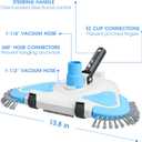 2026 Enhanced TidyMister Pool Vacuum Head with Wheels,Steering Handle Swimming Pool Vac with Side Brush & Rotatable Hose Adapter(Safe for Vinyl Liner) for Inground & Above Ground Pools - Triangle