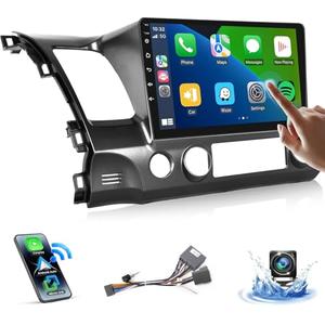 Upgrades Stereo for Honda Civic 2006-2011 Radio Wireless Apple Carplay Android Auto Leadfan 10.1" IPS Touchscreen for Honda Civic Radio Android Headunit Display GPS WiFi FM Mirrorlink Rear Camera SWC