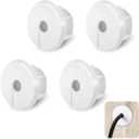 4Pcs Wall Cable Pass Through Grommet, 1'' Plastic Feed Through Bushing, Compatible Wall Hole Routing Kit, Cords Hole Covers Bushing for Cables Wires Furniture (White)