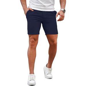 GINGTTO Mens Slim Fit Shorts 7" Inseam Skinny Chino Short Tapered Leg Stretch 