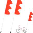 DLUGOPIS 2 Pcs Pink Bike Flag With 6 ft Pole for Safety, Go Kart, Bicycle, Recumbent Bike Mount, Adjustable Waterproof Mobility Scooter, Kayak Warning (Orange)