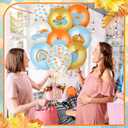 100 Pcs 12 Inches Little Pumpkin Baby Shower Balloons, a Little Pumpkin Is on The Way Fall Balloons Orange Blue Maple Leaf Balloon Garland with Confetti for Birthday Party Thanksgiving Decorations