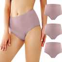 BATTEWA Leak Proof Underwear for Women Washable, Incontinence Underwear Absorbency Cotton Panties Bladder Leakage Protective 50ML(Blush,2X-Large,3-Pack)