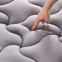 SLEEP ZONE King Size Mattress Pad, Cooling Mattress Topper, Quilted Fitted Mattress Cover, Machine Washable Mattress Protector, Soft Fluffy Down Alternative, Deep Pocket 8~21 inch (Grey, King) (Gray)