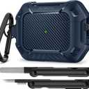 MOBOSI for AirPod Pro Case with Cleaner Kit, Compatible with Airpods Pro 2 Case Cover 1st/2nd Generation with Lock & Keychain, Full Body Shockproof Protective Case (2023/2022/2019), Blue