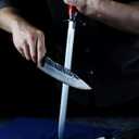 Sharpening Steel Knife Sharpener Rod Flat 12 Inches Honing Steel for Knives Red