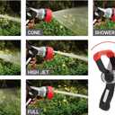 Eden 96806 Heavy-Duty Metal Fireman Hose Nozzle | 7 Spray Patterns, High-Pressure Garden Sprayer with Quick Connect Set & Bonus Washers