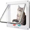 Cat Flap Door 4 Way Locking Weatherproof Pet Doors for Interior Exterior Sliding Door Doggie Door Insert