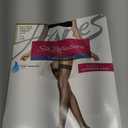Hanes Silk Reflections Sheer Toe, Silky Sheer Finish Women's Lace Top Thigh Highs (Jet)