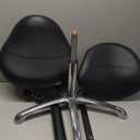 Saddle Stool Dental Hygienist Chair with Back Support, Rolling Esthetician Saddle Stool for Lash Salon Tattoo Shop Spa Dentist Clinic (with Backrest, Black)