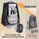 YOREPEK Stroller Bag Compatible with UPPAbaby Vista V2/V3 and Cruz V2 (No Wheel Removal Needed), Padded Stroller Travel Bag with Wheels, Foldable Stroller Cover with Storage Pocket, All Black