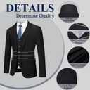 LUPURTY 3 Piece Suits for Men Slim Fit Men's Suit for Business Wedding Party 2 Button Blazer Tuxedo Set Jacket Vest Pants, S