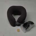 jiaao Neck Pillow Airplane, Memory Foam Travel Neck Pillows for Long Flight, 3D Eye Masks, Ear Plugs and Portable Drawstring Bag, Napping Pillow for Home, Road Trips, Sleep Rest and Travel Use (Dark Grey(hook & Loop Tape))