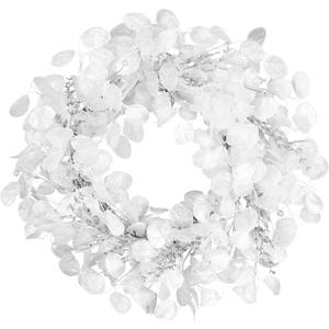 National Tree Company Artificial Christmas Wreath, White, Winter Frost, 24 inch