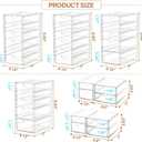 ARSTPEOE 30 Drawers, Acrylic Desk Makeup Organizer, Plastic Drawers Organizer, Stackable Storage Solution for Makeup, Dresser, Office, Bathroom Clear Plastic Craft and Bead Storage Cabinet
