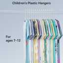 ABHENG Plastic Kids Hangers, Pack of 60, Ultra Slim Closet Hangers, Non-Slip, Space-Saving, Sturdy, 14" W x 7" H (for Children Aged 7-12 Years), White, UAPY0760W