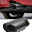 Universal Car Exhaust Tip,2.5" to 3.3" Stainless Steel Polished Finish Exhaust Slant Cut Tip,Professional Car Accessories Chrome-Plated Finish Tailpipe,Muffler Tip Replacement(Black)