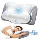 Memory Foam Neck Pillow, Effective Pain Relief Cervical Neck and Shoulder Pillows for Sleeping, Odorless Ergonomic Contour Bed Pillow for Side Sleep Stomach and Back Sleeper (Gray)
