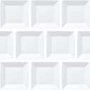 Set of 10, Square White 7.1 inches (18 cm) Deep Plates, 7.1 x 1.3 inches (18 x 3.4 cm) | Western Dinnerware Dishes Setomonohonpo