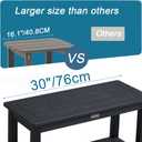 KaimuBench 30'' Waterproof Shower Stool, Poly Lumber Shower Bench Seat for Shaving Legs, HDPS Plastic Bath Chair Seat, Non-Slip & No Maintenance, Black, Weight Capacity 700LBS (30 x 13 Inches), XL Size