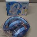 iClever BTH12 Kids Bluetooth Headphones, Colorful LED Lights Kids Headphones Wireless, 74/ 85dBA Safe Volume, 85H Playtime, Fast Charging, Bluetooth 5.2, Over Ear, Built-in Mic for iPad/ Tablet/ Airplane, Blue