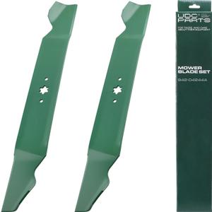 UDC Parts 942-04244A Mower Blades Replacement for Enduro Cub Cadet 46 Inch LT46 XT1 XT2 LTX 1046 942-04290A RZT L46 Troy Bilt Craftsman T240 742-04290 / Mulching 6 Point Star / 2 Pack