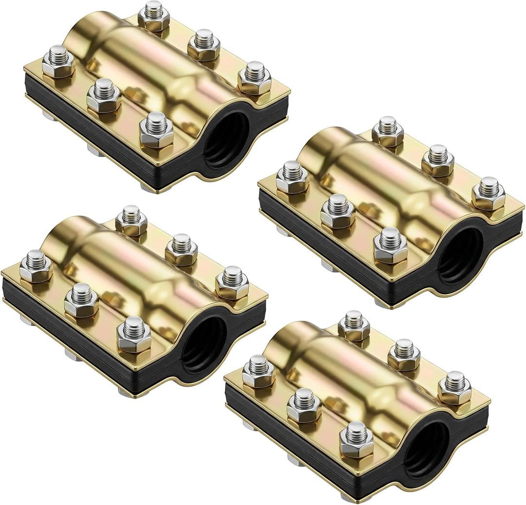 Geelin 4 Pcs 3/4 Inch Pipe Repair Clamp for 0.98-1.06 Inch Outer Diameter Water Pipe Leak Repair Clamp Kit for Cracks/breaks in Steel/iron//PE/ppr/PVC Pipes, Model DN 20 x 110