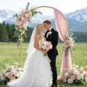 6.6 FT Wedding Arch Backdrop Stand, Gold Metal Arch Stand for Wedding Ceremony, Birthday Party, Baby Shower, Graduation, Floral Balloon Decoration