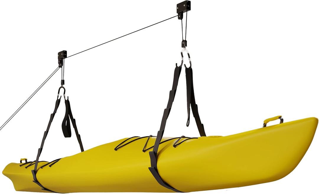 RAD Sportz Kayak Storage Hoists - Overhead Pulley Hoist Systems with 125lb Capacity Each for Canoes, Bikes, Ladders, and More