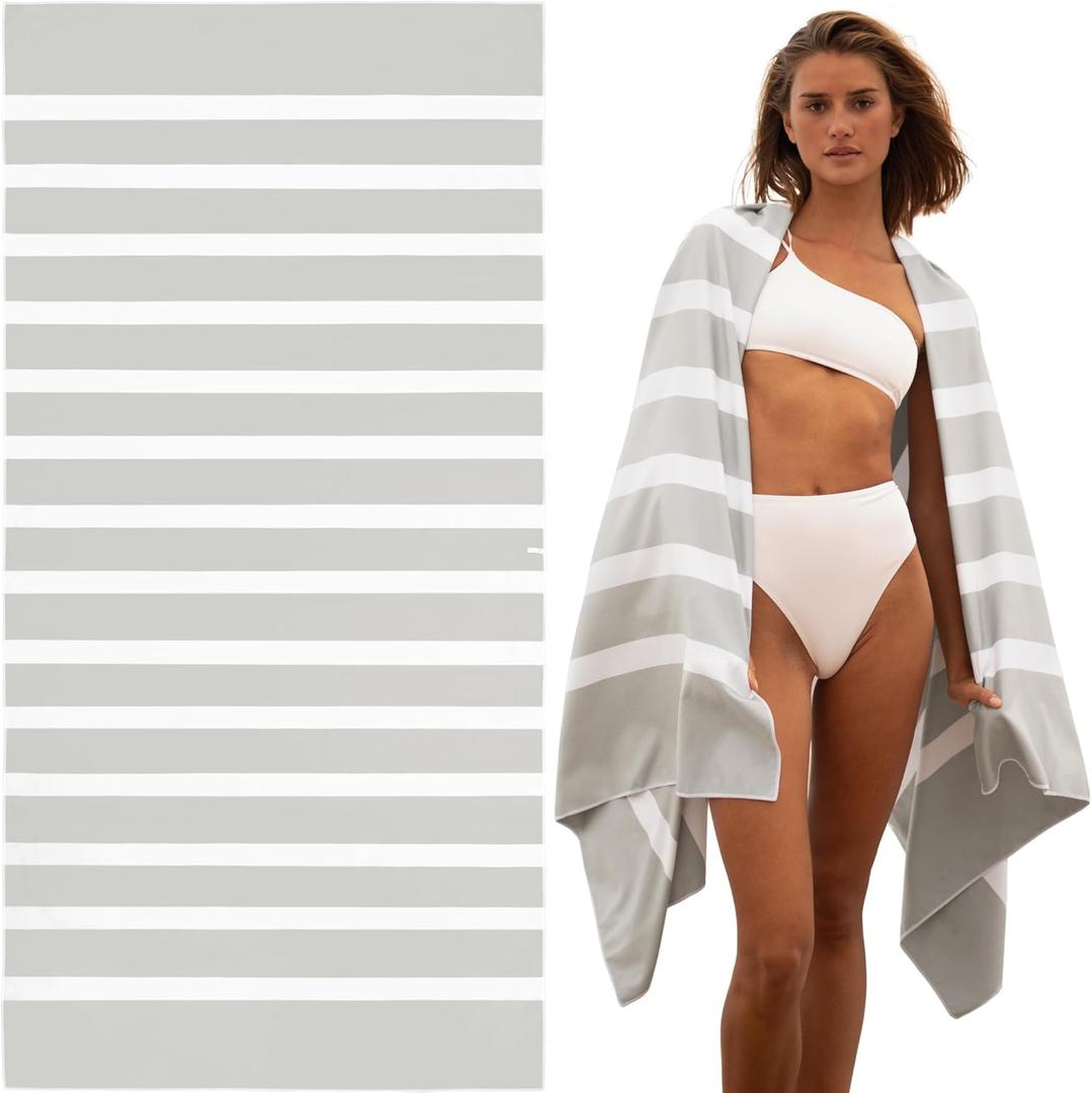 SummerSand Microfiber Beach Towel Extra Large (79 x 39.5 in) - Quick Dry, Sand Free - Compact and Lightweight for Travel - Recycled Materials - Travel Bag Incl - Oversized Pool Towel  Marble Sand
