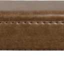 Homepop Home Decor | Upholstered Bench with Nailhead Trim | Large Faux Leather Ottoman with Storage for Living Room & Bedroom | Decorative Home Furniture, Brown Faux Leather, 18"D x 42"W x 18"H
