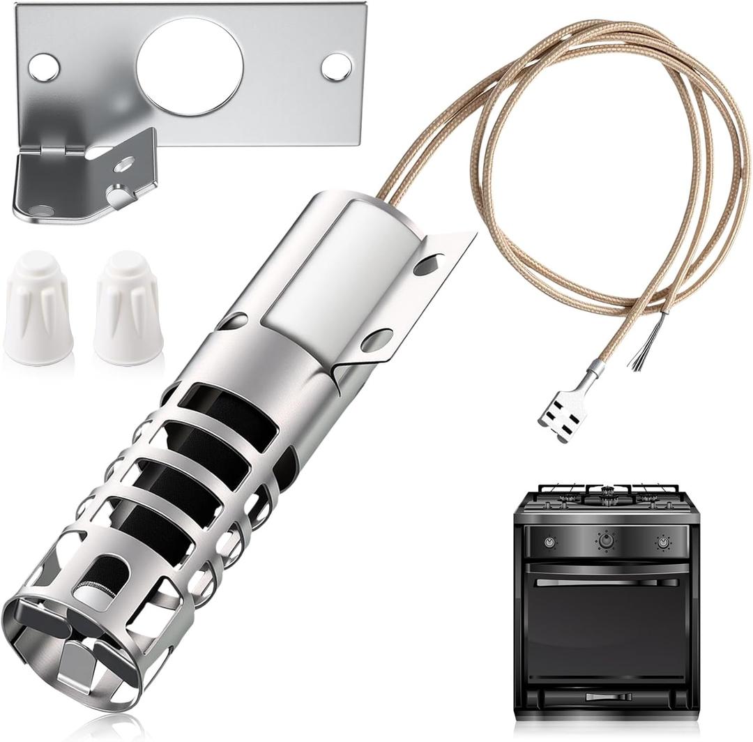 Hortsun 1 Set Gas Range Oven Igniter Replacement Compatible with GE WB2X9154 WB13K10027 XL44-120V Ignitor for Gas Stove & Broiler Models