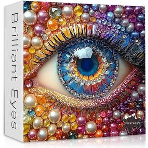 Impossible Puzzles for Adults1000 Pieces, Eye Colorful Gradient Crystal Diamond Abstract Art Themed, Hard Difficult Challenge Jigsaw Puzzle