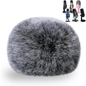 ZealSound Blue Yeti Pop Filter for Blue Yeti Microphone,Mic Foam Cover with Furry Windscreen Muff windshield for ZealSound K66/Yeti/Yeti X/Yeti Nano/Blue Yeti Pro/AM8/SoloCast and More USB Mics (Black)