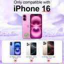 8 x Hython for iPhone 16 Case Glitter, Clear Glitter Sparkly Shiny Bling Sparkle Cute Cover, Anti-Scratch Soft TPU Thin Slim Fit Shockproof Protective Phone Cases for Women Girls, Purple Glitter