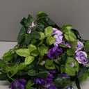 2 Pcs Artificial Rose Vines Flowers Garland Hanging Silk Rose Vine Outdoor 15.8ft Silk Flowers Rose Ivy Vines for Bedroom Wedding Arch Decor Purple Flower Garland for Backdrop Wall Home Garden