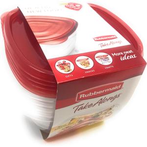 Rubbermaid TakeAlongs Food Storage Container, Square, Deep, Set of 5, 5.2cup 42oz