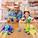Kidz do 2 Pack Dinosaur Toys Remote Control Cars for Toddlers Ages 2 3 4 5, Christmas Birthday Gifts for 2-5 Year Old Boys, Dinosaur RC Car Toys with Music and Lights (Green Blue)