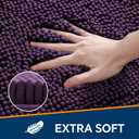 Plum Bathroom Rugs 17"x24" - Plush Chenille Non-Slip Bath Mat - Absorbent, Washable, Soft and Thick Decor for Shower, Sink, Kitchen, Tub, Home Accessories