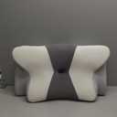 Cervical Neck Pillow for Pain Relief - Ergonomic Side Sleeper Pillow for Neck Support, Cooling Cervical Pillow for Sleeping, Contour Orthopedic Memory Foam Pillows for Back Stomach Sleepers (Dark Grey & White)