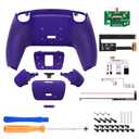 eXtremeRate Galactic Purple Rubberized Grip Programable Rise 2.0 Remap Kit for PS5 Controller BDM 010 & BDM 020, Upgrade Board & Redesigned Back Shell & Back Buttons for PS5 Controller