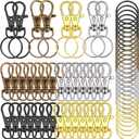70PCS Swivel Snap Hooks with Key Rings, Metal Lobster Claw Clasp, Keychain Rings for Crafts(Mixed Color, 1.25inch(32mm)